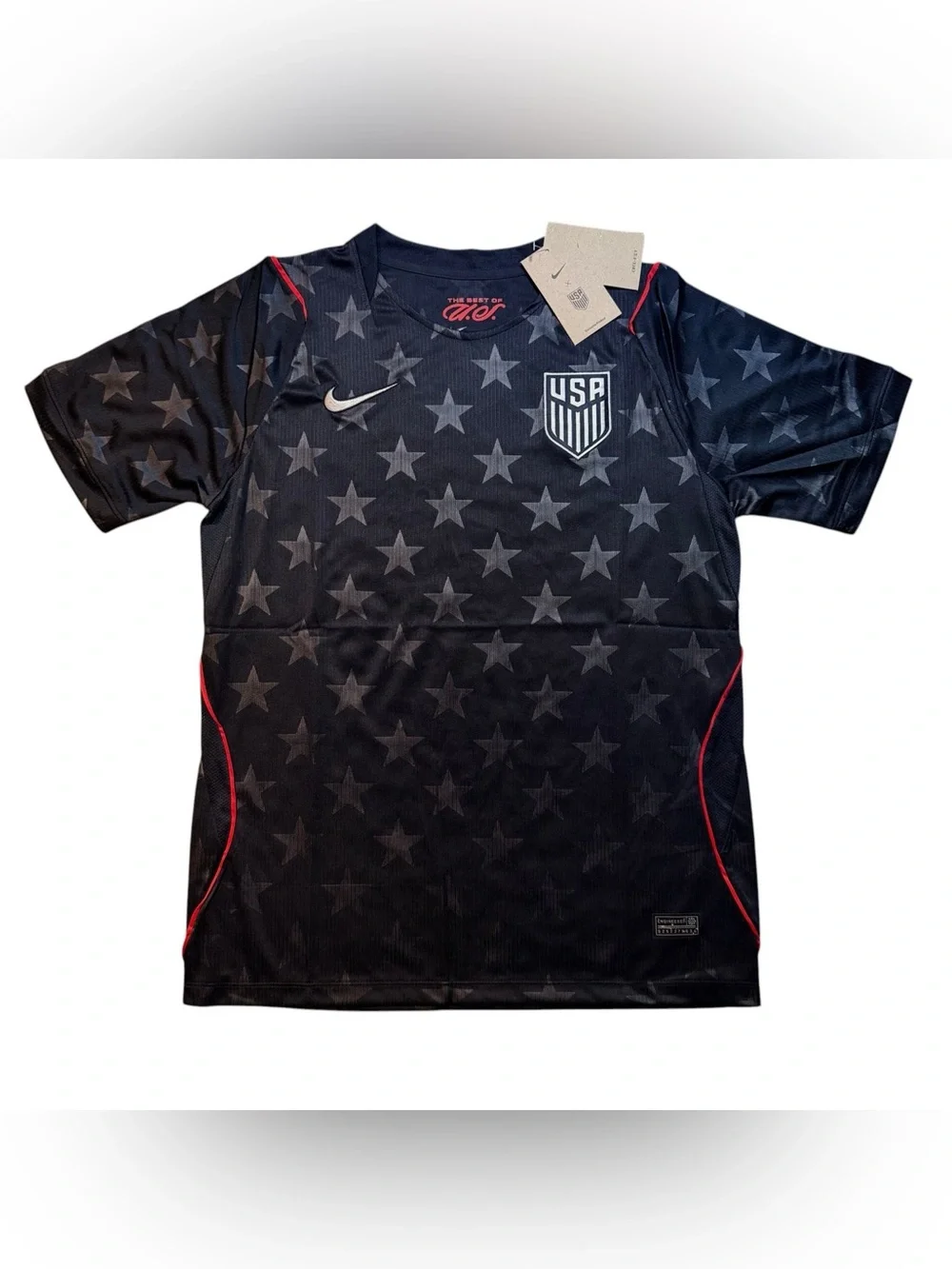 Nike Black USA Star Soccer Jersey with Red Accents